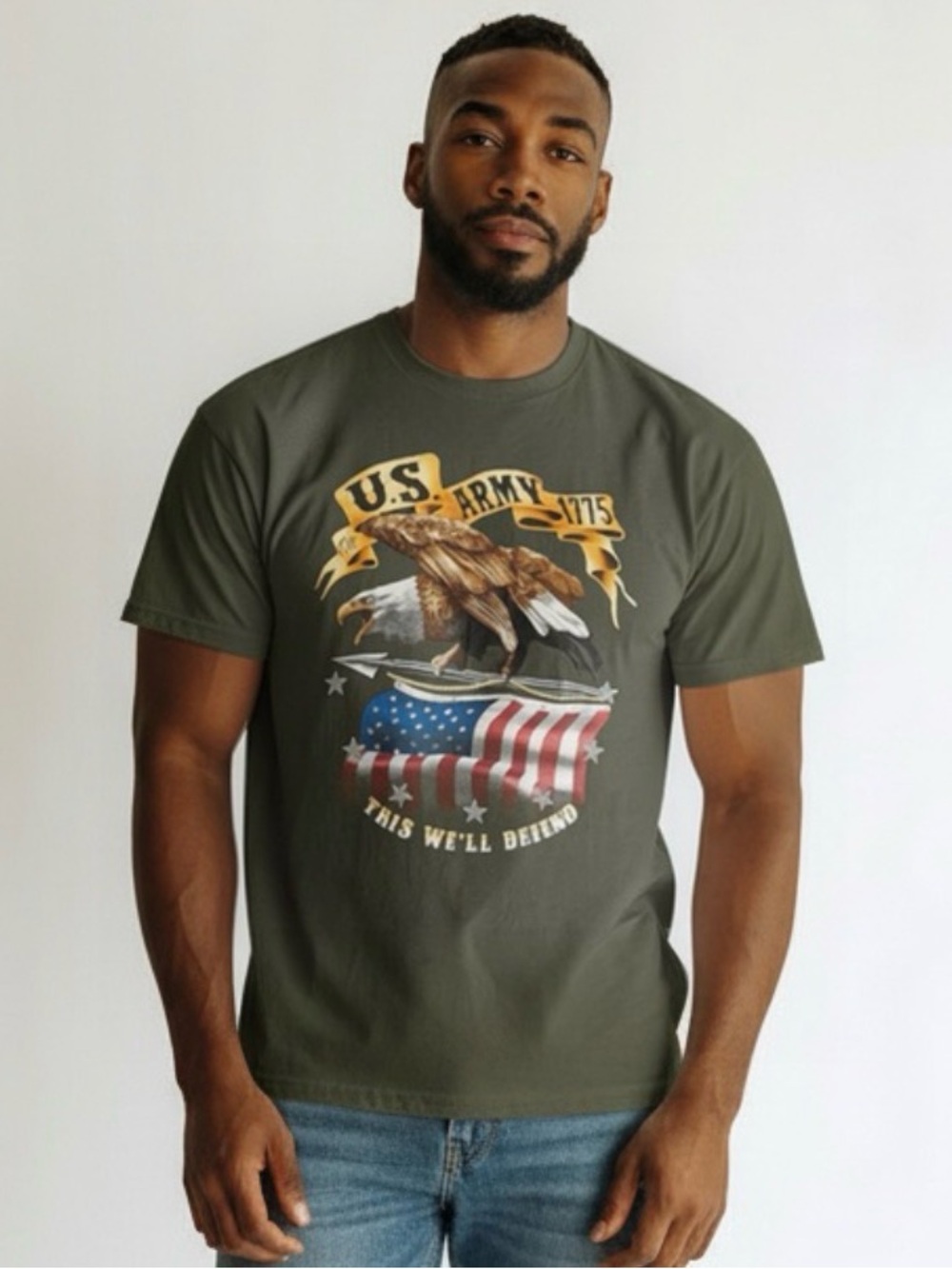 🫶🏻 US Army Graphic Tee - Olive Green Men's T-Shirt